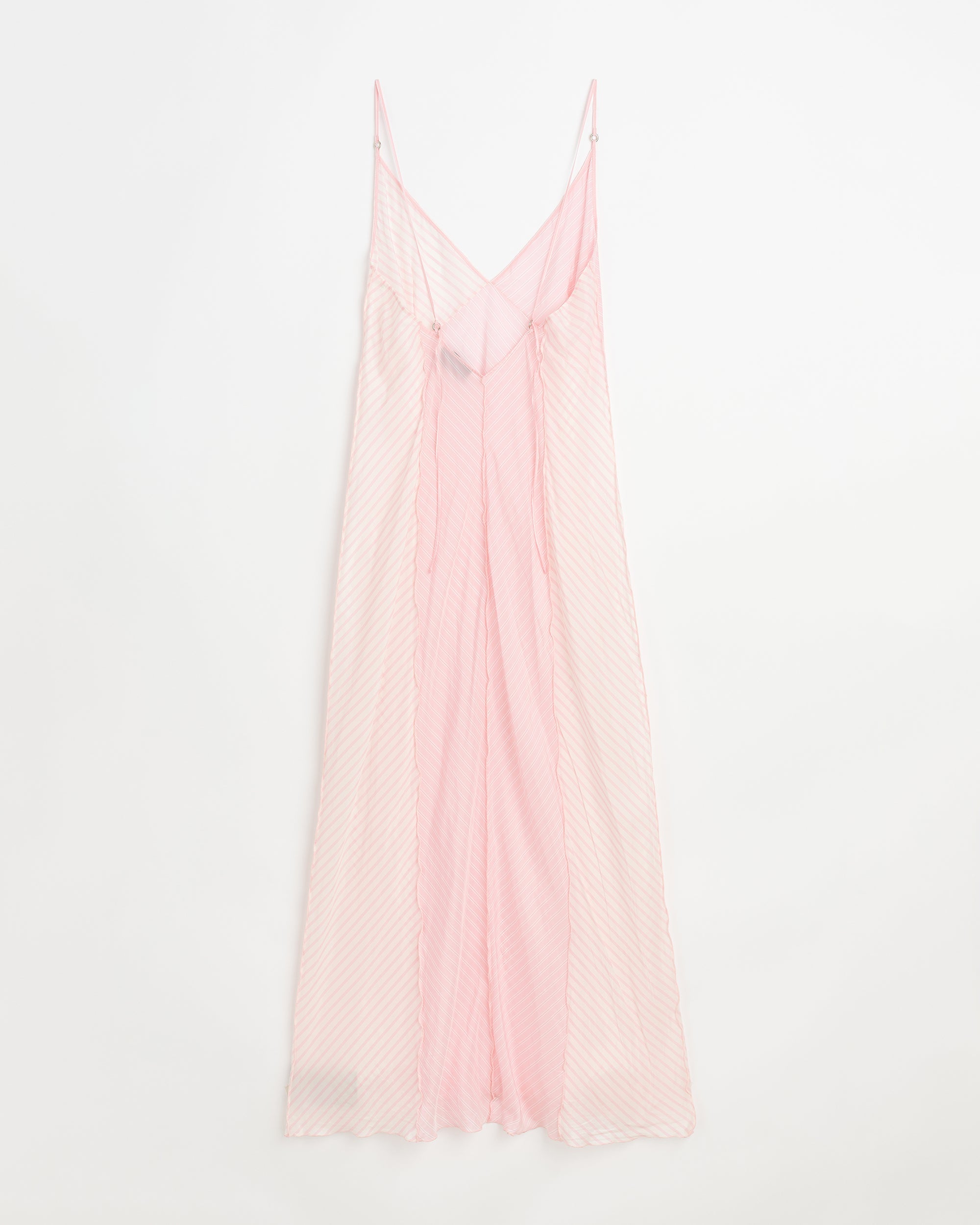 Tulip slip dress | Pink stripes cupro